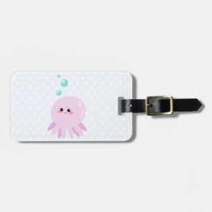 Cute octopus cartoon luggage tag