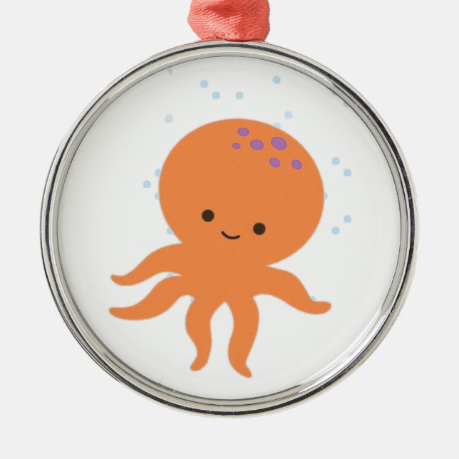 Cute Octopus Cartoon Metal Tree Decoration (Front)