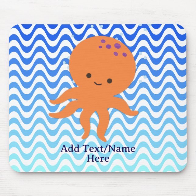 Cute Octopus Cartoon Mouse Pad (Front)