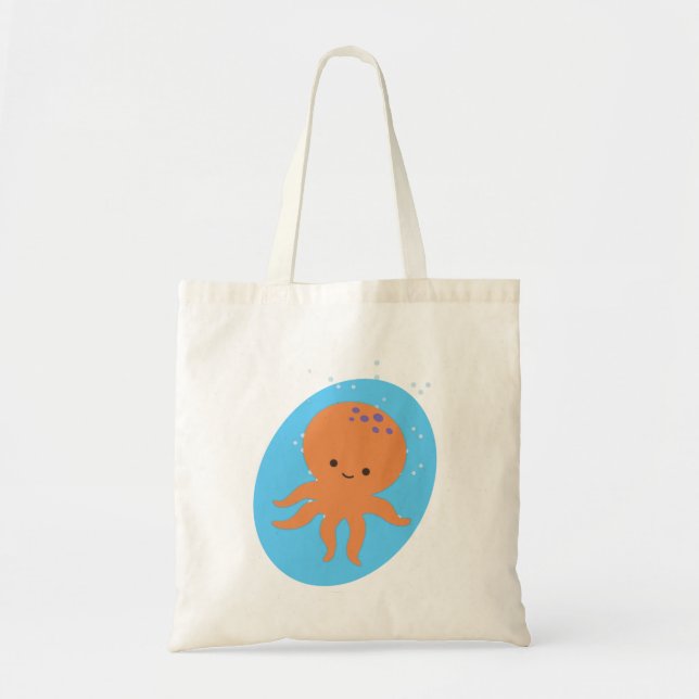 Cute Octopus Cartoon Tote Bag (Front)
