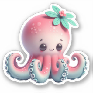 Cute Octopus Custom-Cut Vinyl Stickers