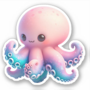 Cute Octopus Custom-Cut Vinyl Stickers
