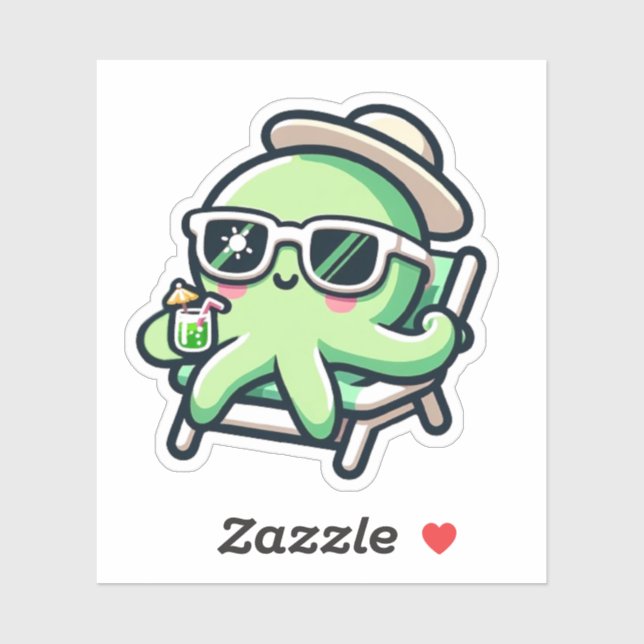 Cute Octopus Custom-Cut Vinyl Stickers (Sheet)