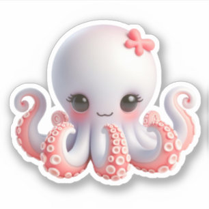 Cute Octopus Custom-Cut Vinyl Stickers