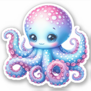 Cute Octopus Custom-Cut Vinyl Stickers