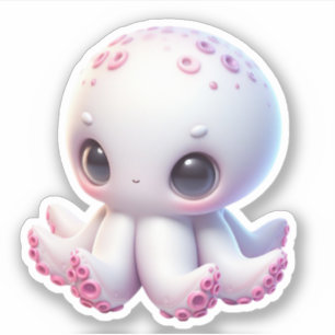 Cute Octopus Custom-Cut Vinyl Stickers