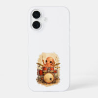 Cute Octopus Drummer iPhone 16 Case Kawaii