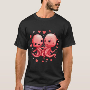 Cute Octopus Hearts Valentine'S Day V-Day Funny Va T-Shirt