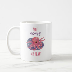 Cute Octopus Love Mug ; "You Octopy My Heart"