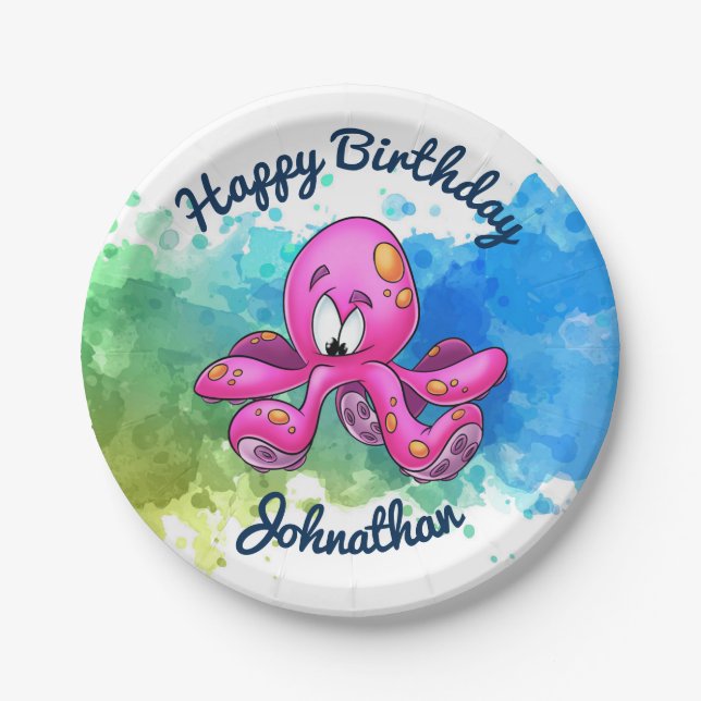 Cute Octopus Party Plates (Front)