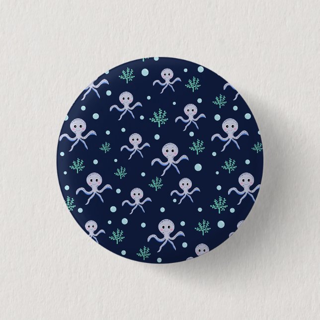 Cute Octopus Pattern 3 Cm Round Badge (Front)