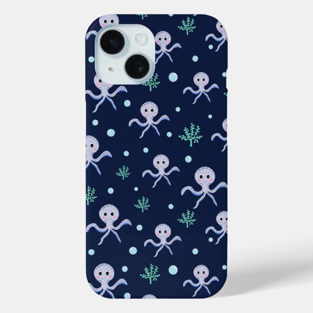 Cute Octopus Pattern Case-Mate iPhone Case (Back)