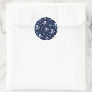 Cute Octopus Pattern Classic Round Sticker
