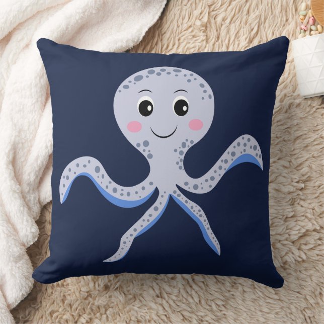 Cute Octopus Pattern Cushion (Blanket)