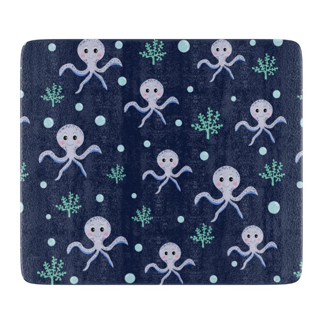 Cute Octopus Pattern Cutting Board (Front)