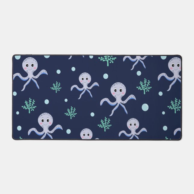 Cute Octopus Pattern Desk Mat (Front)
