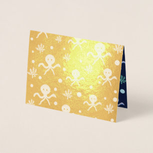 Cute Octopus Pattern Foil Card