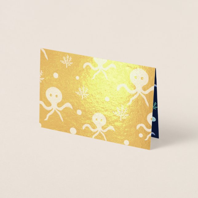 Cute Octopus Pattern Foil Card (Front)