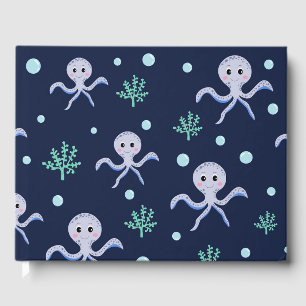 Cute Octopus Pattern Guest Book