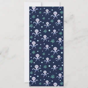 Cute Octopus Pattern Holiday Card