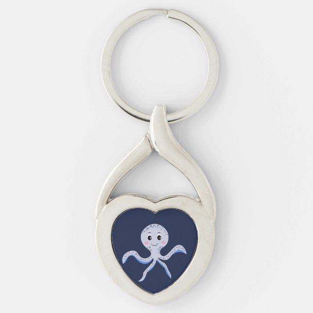 Cute Octopus Pattern Key Ring (Front)