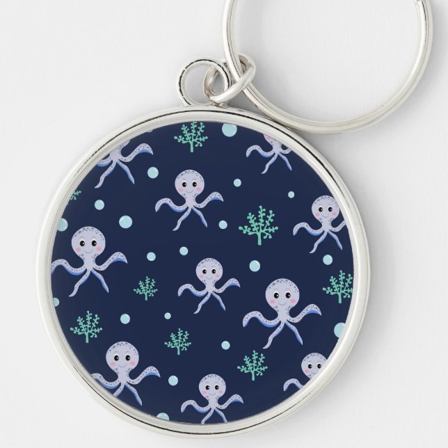 Cute Octopus Pattern Key Ring (Front)