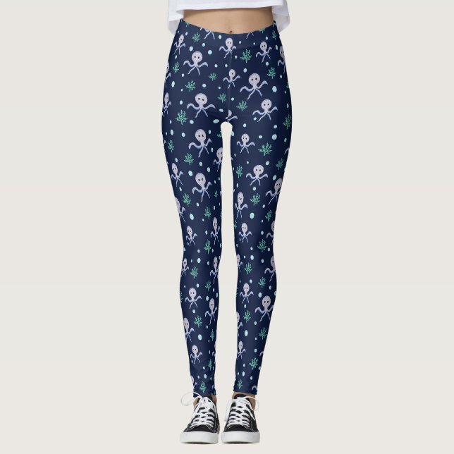 Cute Octopus Pattern Leggings (Front)