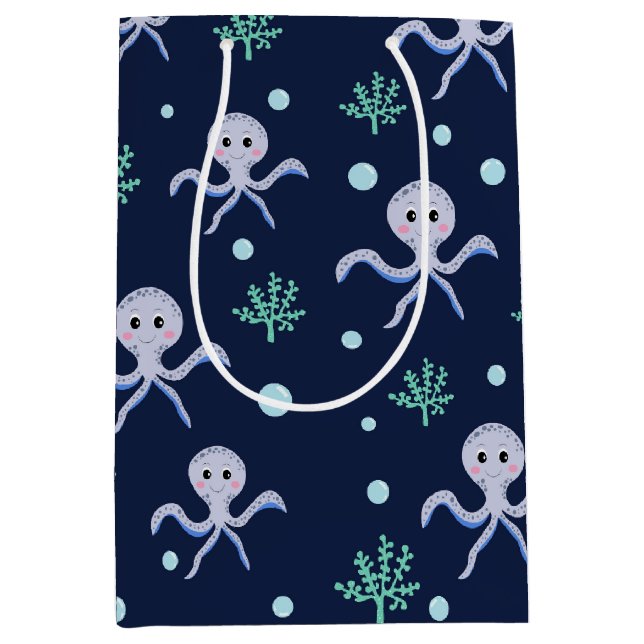 Cute Octopus Pattern Medium Gift Bag (Front)