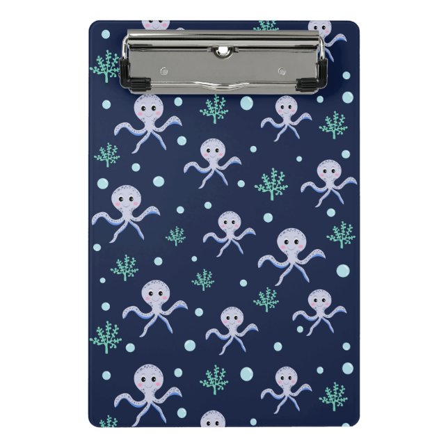 Cute Octopus Pattern Mini Clipboard (Front)