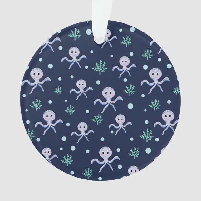 Cute Octopus Pattern Ornament (Front)