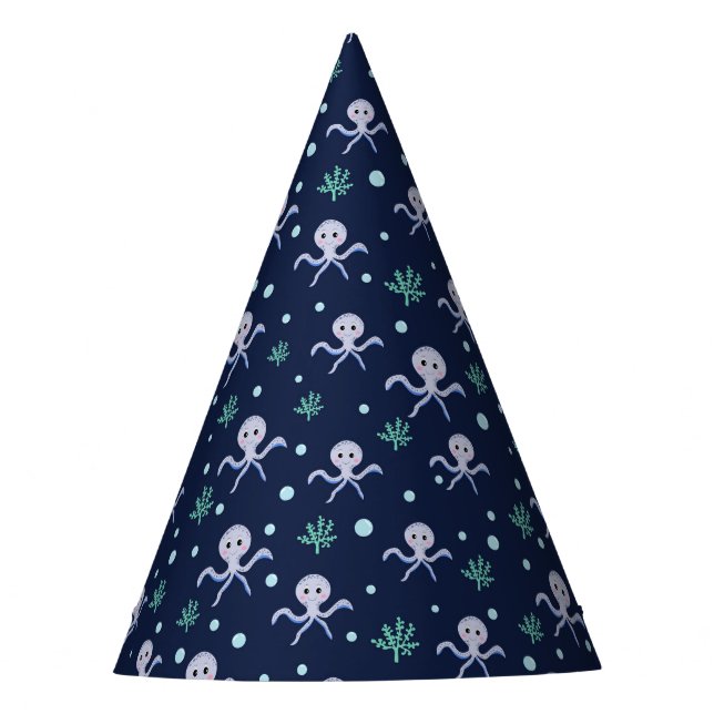 Cute Octopus Pattern Party Hat (Front)