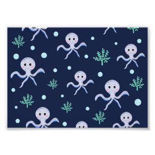 Cute Octopus Pattern Photo Print