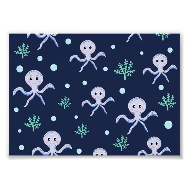 Cute Octopus Pattern Photo Print (Front)