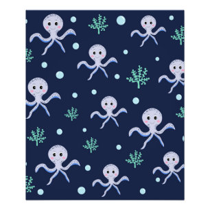 Cute Octopus Pattern Photo Print