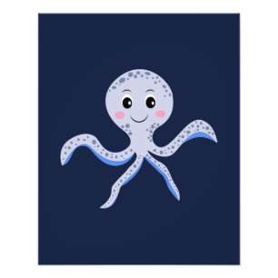 Cute Octopus Pattern Photo Print