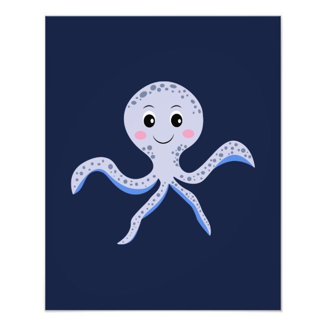 Cute Octopus Pattern Photo Print (Front)
