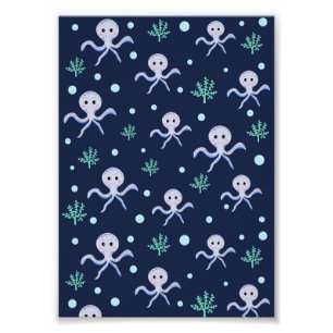 Cute Octopus Pattern Photo Print
