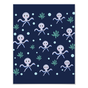 Cute Octopus Pattern Photo Print