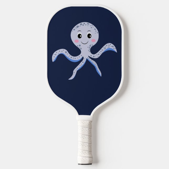 Cute Octopus Pattern Pickleball Paddle (Front)