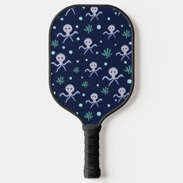 Cute Octopus Pattern Pickleball Paddle (Front)