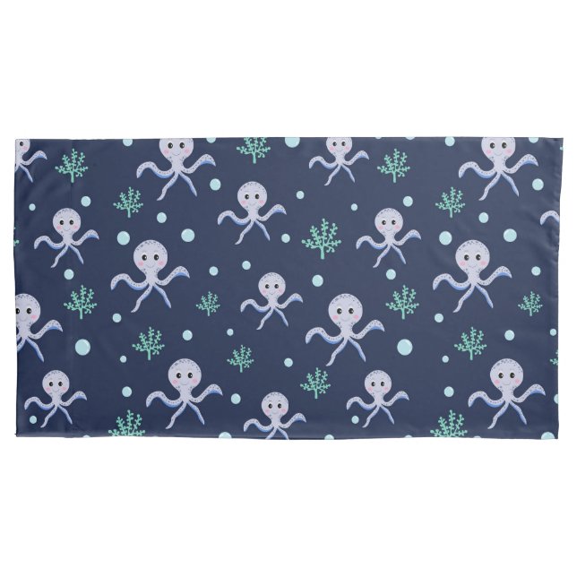 Cute Octopus Pattern Pillowcase (Front)