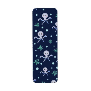 Cute Octopus Pattern Return Address Label