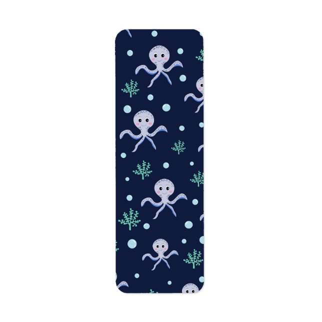 Cute Octopus Pattern Return Address Label (Front)