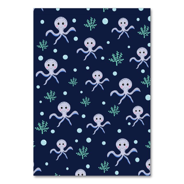 Cute Octopus Pattern Table Number (Front)