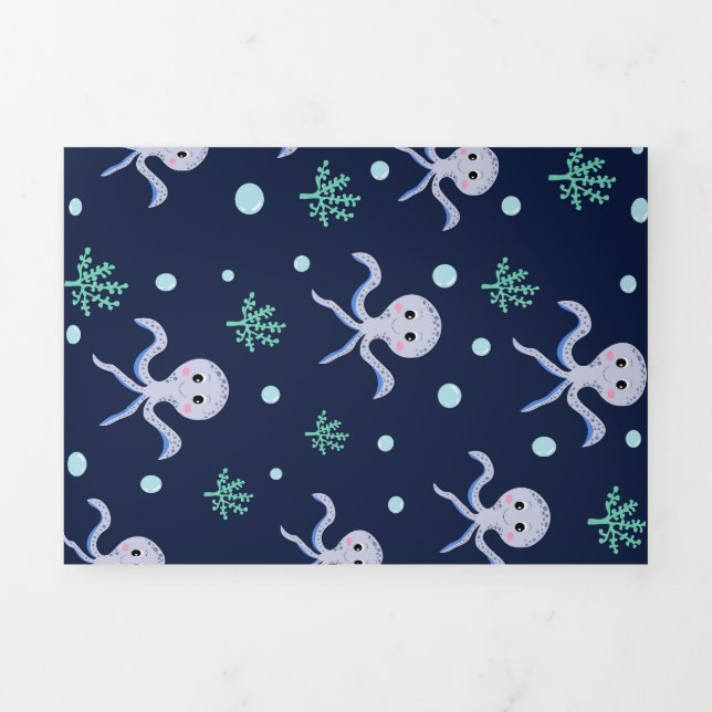 Cute Octopus Pattern Tri-Fold Programme (Cover)