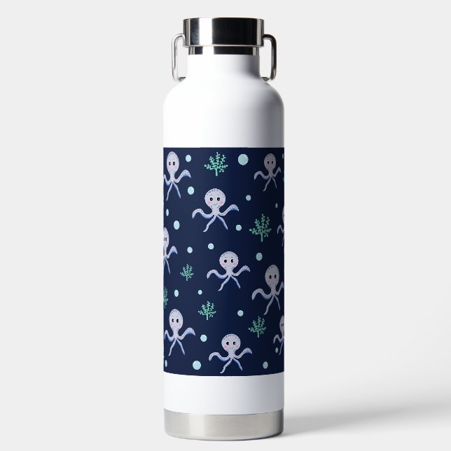 Cute Octopus Pattern Water Bottle (Front)