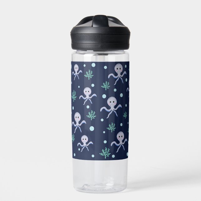 Cute Octopus Pattern Water Bottle (Front)