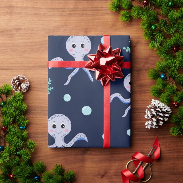 Cute Octopus Pattern Wrapping Paper (Holiday Gift)