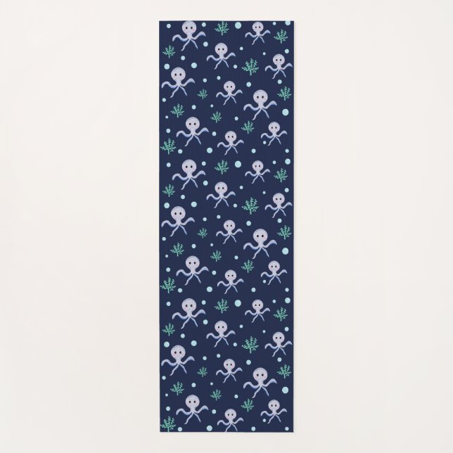 Cute Octopus Pattern Yoga Mat (Front)