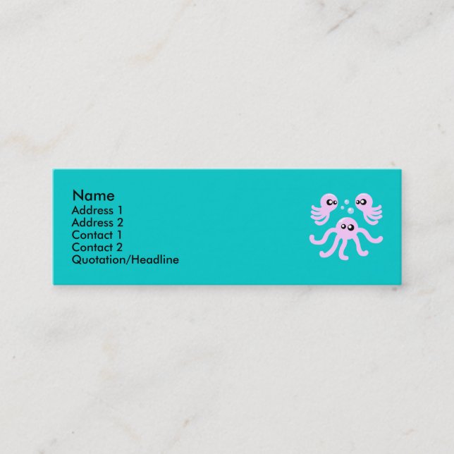 Cute Octopus Profile Cards (Front)